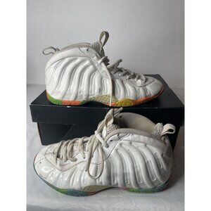 Size 7Y - Nike Little Posite One Mid Fruity‎ Pebbles White Leather (644791-100)